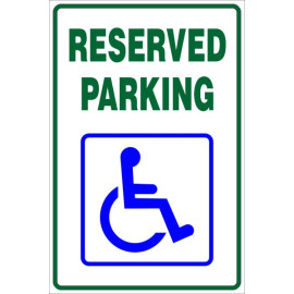 Reserved Parking Sign - Blue/Green