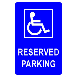 Disabled Parking Sign Blue w/White